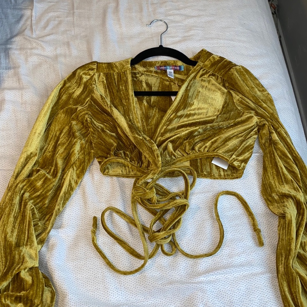 Urban long sleeve top criss cross ties